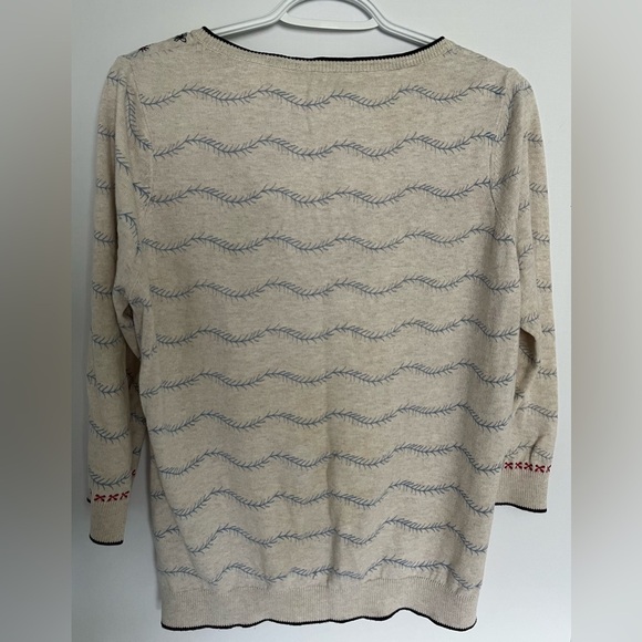 PER UNA Cardigan Women’s 14 Embroidered 3/4 Sleeve Button Front - Picture 5 of 7